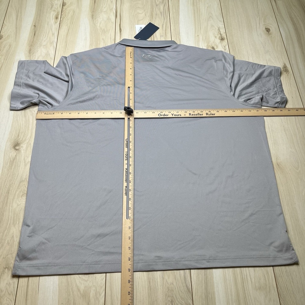 Cutter And Buck Polo Stretch Shirt Logo Embroidery Gray Men Size XXL NEW - Picture 13 of 14
